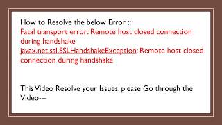 SSL Handshake Exception  SSL Handshake Error [upl. by Ynatil]