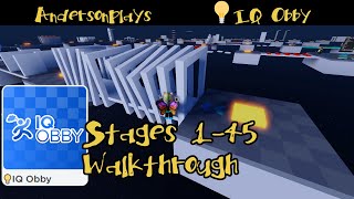 AndersonPlays Roblox 💡IQ Obby  Stages 145 Walkthrough [upl. by Shulock]