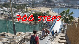 Gran Canaria 2017  The 700 steps down to the beach of Puerto Rico  20170305  4k [upl. by Shana]