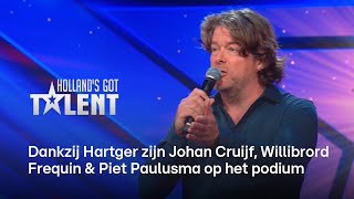 Hartger brengt Johan Cruijff terug van de dood met imitatie act  Hollands Got Talent [upl. by Walter]