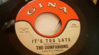 Rare Philly Doo Wop Ballad  Companions  Its Too Late [upl. by Evita]