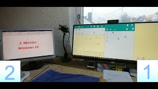 Windows 10 mit 2Monitor erweitern und einstellen HDMI DVI DisplayPort [upl. by Yaja]