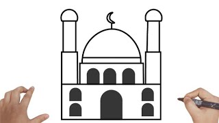 HOW TO DRAW A MOSQUE [upl. by Bayless]