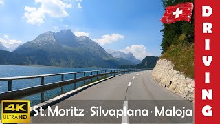 Driving in Switzerland 9 Sankt Moritz  Silvaplana  Maloja  4K 60fps [upl. by Ennovart]