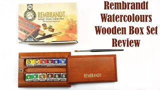 Rembrandt Watercolours In A Cute Wooden Box Review Swatching amp Paintings [upl. by Asusej530]