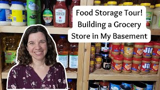 Food Storage Tour  Building a Grocery Store in My Basement  Stockpiling on a Budget [upl. by Mackenzie]