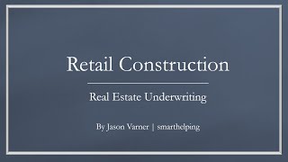 Construction of a Retail Building Real Estate Model [upl. by Leopoldine]