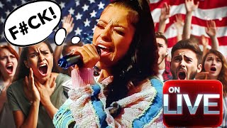 National Anthem singer drops Fbomb on Live TV during Presidential Debate  October 2024 [upl. by Nottus]