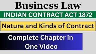 Indian Contract Act 1872  Nature and Kinds of Contract Complete  Essential of a Valid Contract [upl. by Werd]