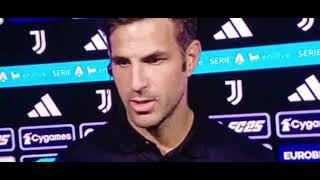 INTERVISTA FABREGAS POST PARTITA JUVENTUS COMO 30 [upl. by Destinee98]