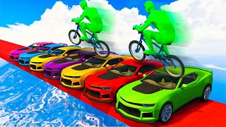 GTA V Online BMX vs CARROS  O SALTO por cima de CARROS [upl. by Enowtna851]