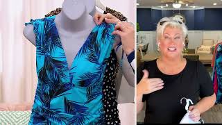 Kim Gravel x Swimsuits For All Adjustable Ruched Swim Dress on QVC [upl. by Arikahc]