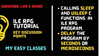 Calling sleep and usleep C functions in ILE RPG programDelay the program by SECONDS or MICROSECONDS [upl. by Elylrac76]