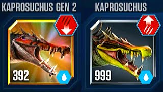 KAPROSUCHUS GEN 2 VS KAPROSUCHUS 999 AMPHIBIOUS ASSAULT  JURASSIC WORLD THE GAME [upl. by Hibbitts]