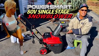 POWERSMART 80V SINGLE STAGE 21” CLEARING PATH 125” SNOW DEPTH BRUSHLESS CORDLESS HB2802A SNOWBLOWER [upl. by Cristy]