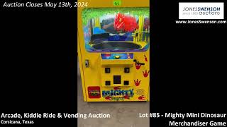 Lot 85  Mighty Mini Dinosaur Merchandiser Arcade Game [upl. by Darrej]