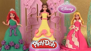 Magiclip Play Doh Robes de Princesses Disney Aurore Ariel Techniques de pâte à modeler [upl. by Trudnak]