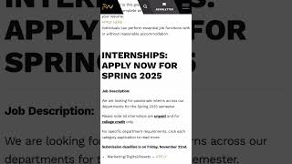 Spring 2025 Music Internships Apply by November 22 [upl. by Asilehc203]