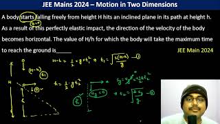 A body starts falling freely from height H hits an inclined plane in its path at height h As a [upl. by Jameson]