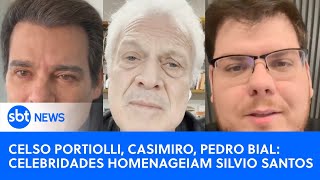 Celso Portiolli Casimiro Pedro Bial Rodrigo Faro celebridades homenageiam Silvio Santos [upl. by Nnairda703]