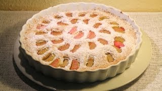 Rhabarberkuchen Rührteig Rezept klassisch und vegan  Der Bio Koch 483 [upl. by Ahsiekam288]