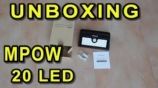 💡 UNBOXING LED SOLARLEUCHTE MPOW 20 LED SOLAR MOTION SENSOR LIGHT [upl. by Jemie967]