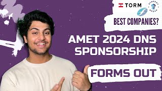 AMET 2024  DNS SPONSORSHIP  FORMS OUT NOW  TORM  SYNERGY  FLEET  BEST COMPANIES merchantnavy [upl. by Rehctaht]