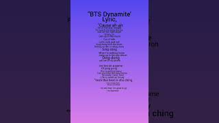 BTS  Dynamite lyrics💜💜💜💜💜💜💜 [upl. by Regina]