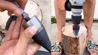 How to Ues Firewood Splitting Drill Bit 2021 [upl. by Htebharas193]