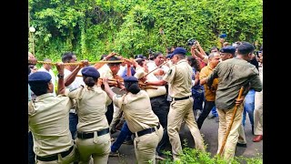 Cong Gherao Police Use Force To Block GPCC Prez Amit Patkar MLA Carlos amp others [upl. by Lehctim]