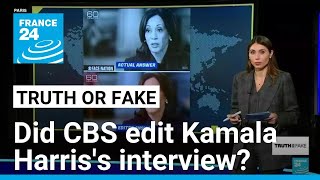 Did CBS edit their 60 Minutes sitdown interview with Kamala Harris • FRANCE 24 English [upl. by Allemahs816]