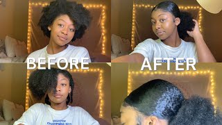 Tutorial  How to get the sleekest slick back on natural 4b4c hair [upl. by Alel]