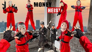 PARKOUR VS MONEY HEIST 6  POLICE No ESCAPE for BAD GUYS chase concludes now BELLA CIAO REMIX [upl. by Bevan]