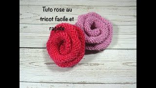 TUTO ROSE AU TRICOT FACILE KNITTING FLOWERS [upl. by Radman]