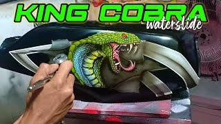 Airbrush tangki king cobra keren banget water slide decal [upl. by Neram329]