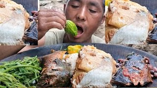 Mukbang Naga Style Fish Curry with 2 King Chilly Hokai Naga Vlog North East India [upl. by Kizzee]