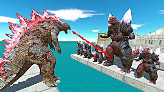 Legendary Godzilla War  Lava Godzilla 2014 vs Dark Red SpaceGodzilla Animal Revolt Battle Simulator [upl. by Llenrad]