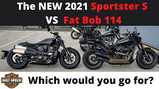 I ride the NEW 2021 Harley Davidson Sportster S and compare it to Fat Bob 114 which bike is best [upl. by Ssac]