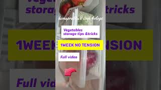 How I store Veggies for one week in Fridge with organization storage tips fridgestoragetips short [upl. by Rednal]