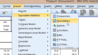 DERS 5 SPSS TE BETİMSEL İSTATİSTİKLER  FREKANSYÜZDEORTALAMASTANDART SAPMA [upl. by Vitus153]