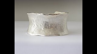 Jewelry Tutorial Anticlastic Cuff From Reticulation Silver [upl. by Neelear]