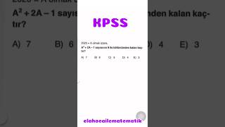 kpss matematik soru çözümü kpssmatematik kpssönlisans [upl. by Lluj]