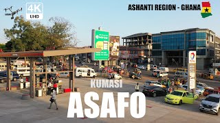 Asafo Kumasi Aerial View in the Ashanti Region of Ghana 4K [upl. by Drehcir]