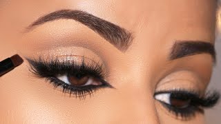 Sultry Neutral Cut Crease with SMUDGED KOHL on Hooded Eyes [upl. by Bekki]