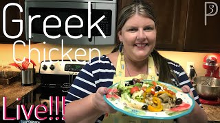 Greek Chicken Cook With Me LIVE [upl. by Nassah]