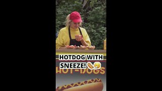 Nooo She Sneezed Right On The Hotdog 🌭🤧  Just Pranks comedy foodprank funny [upl. by Santana975]