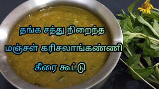 Manjal Karisalankanni Keerai Kootu  மஞ்சள் கரிசலாங்கண்ணி கீரையில் சுவையான கூட்டு செய்யலாம் வாங்க [upl. by Gris]