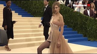 Model Gigi Hadid arrives at 2017 Met Gala [upl. by Pearson769]