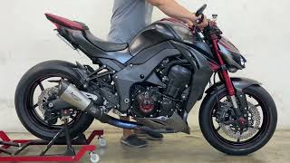 Kawasaki Z1000 abs Exhaust sounds Akrapovic shoty full system [upl. by Shaia619]