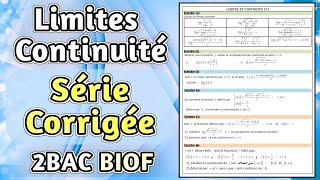 Série dexercices sur les Limites et Continuité 2Bac SM  PC [upl. by Saint]